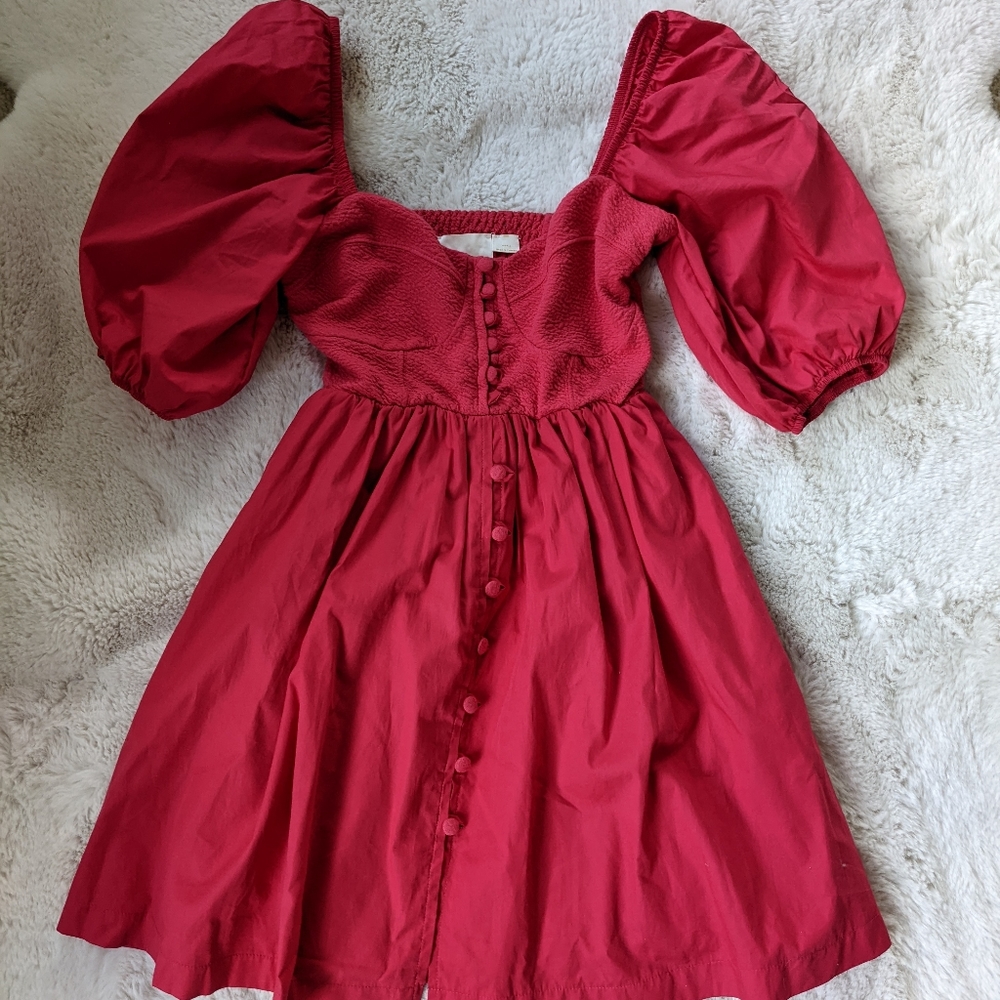Anthropologie Maeve Puff Sleeve Dress
